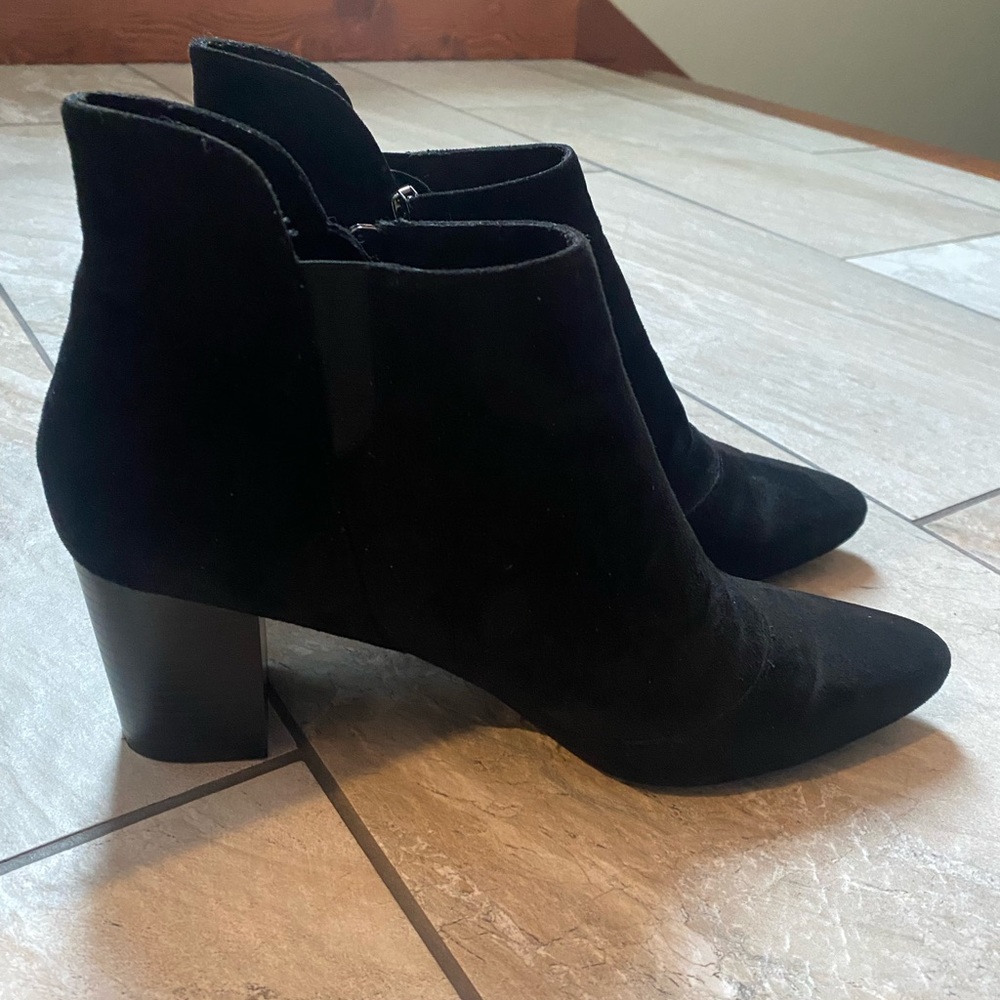 Rockport Black Suede Booties with heel